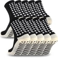 thumbnail image 1 of Ultrafun 5 Pairs Men’s Soccer Socks Grip Socks Soccer Cushined Non Slip Grip Sports Football Basketball Socks (Black), 1 of 4