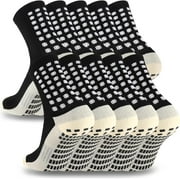 ULTRAFUN 5 Pairs Men’s Soccer Socks Grip Socks Soccer Cushined Non Slip Grip Sports Football Basketball Socks