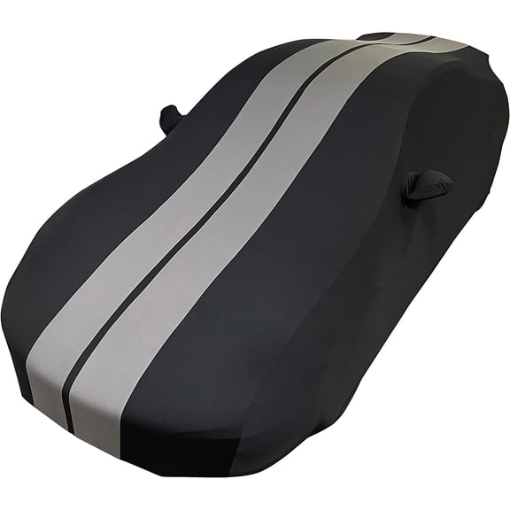 Ultraguard Stretch Satin Indoor Car Cover: Compatible with 2012-2023 Porsche 911 Coupe, Cayman & Boxster - The Ultimate Custom FIT Black/Dark Gray Stripes