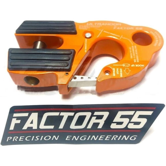 Ultrahook Winch Hook with Shackle Mount, Orange