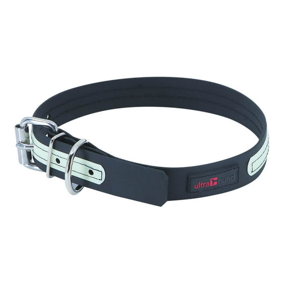 Ultrahund Play Glow Dog Collar, 1″ Wide, 18″ Long, Fits 16" to 20" (Black)