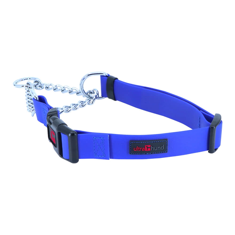 Ultrahund Play Martingale Dog Collar 1″ Wide, Adjustable 18” to 22” (Blue)