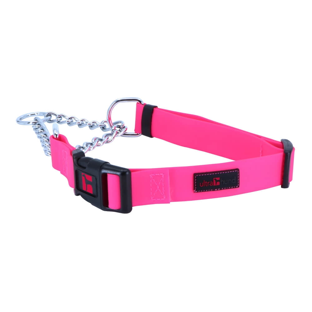 Ultrahund Play Martingale Dog Collar 1″ Wide, Adjustable 18” to 22” (Pink)