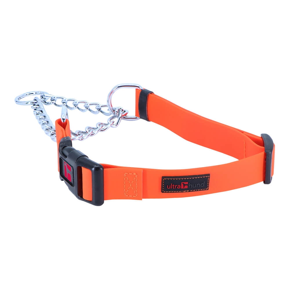 Ultrahund Play Martingale Dog Collar 3/4″ Wide, Adjustable 12” to 16” (Orange)