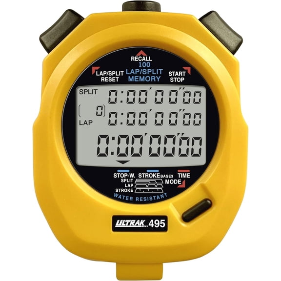 Ultrak 100 Lap Memory Timer, Yellow