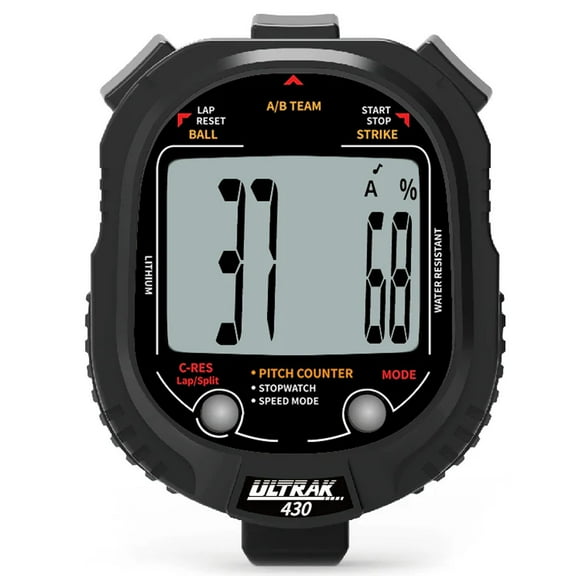 Ultrak 430 Pitch Counter & Pitch Speed with 2 Memory Stopwatch - Black