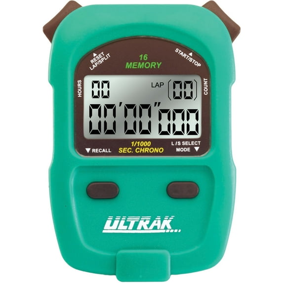 Ultrak 460 - 16 Lap or Cumulative Split Memory Stopwatch