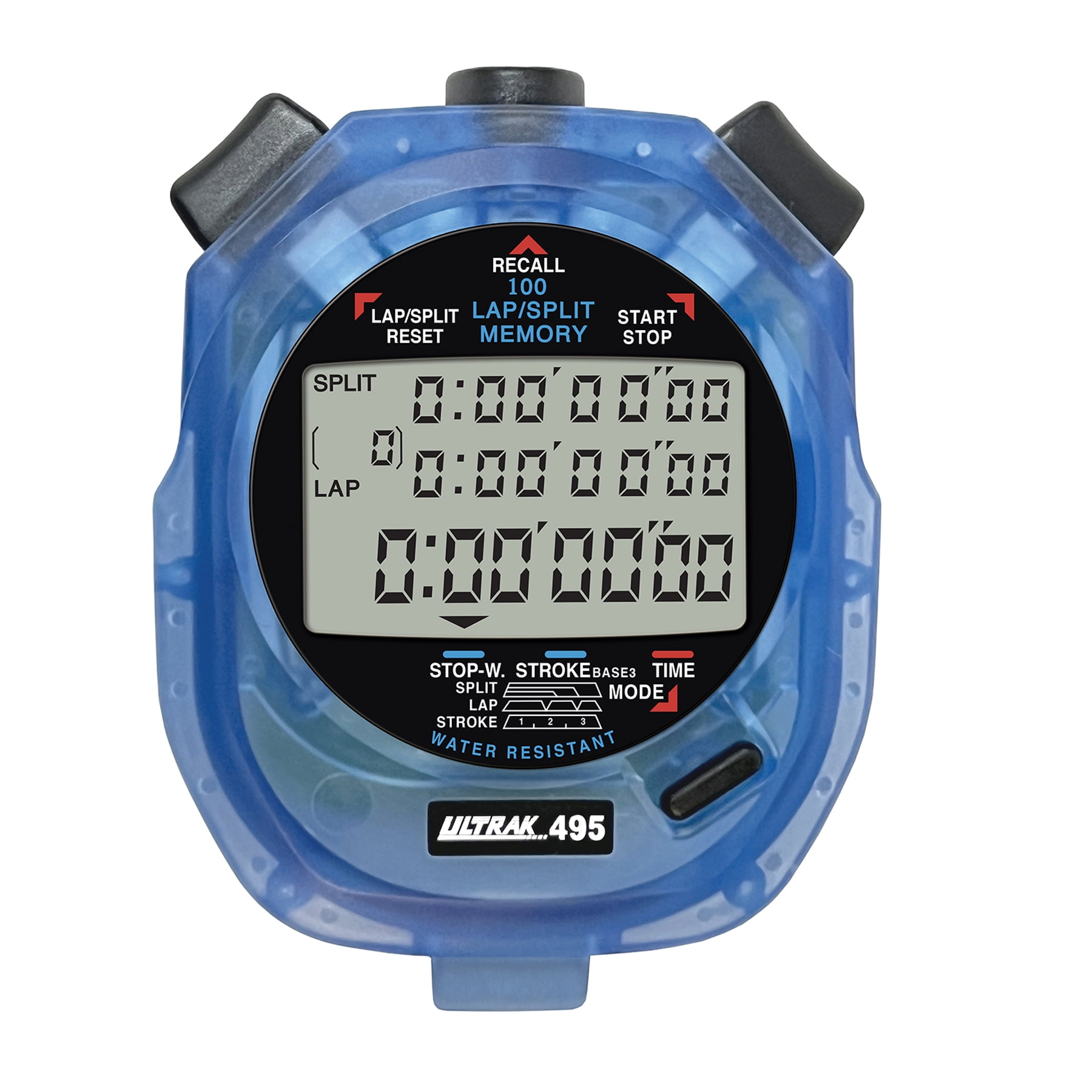 Ultrak, Stopwatch, 495 with 100 dual-split memory, Blue - Walmart.com