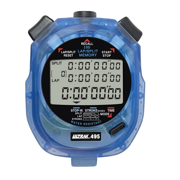 ULTRAK 495 100 Memory Stopwatch, Blue