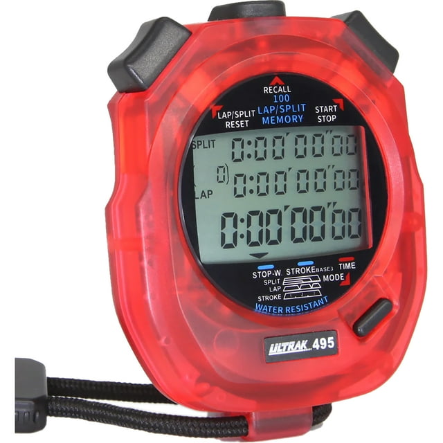 Ultrak 495 Stopwatch - Clear Red