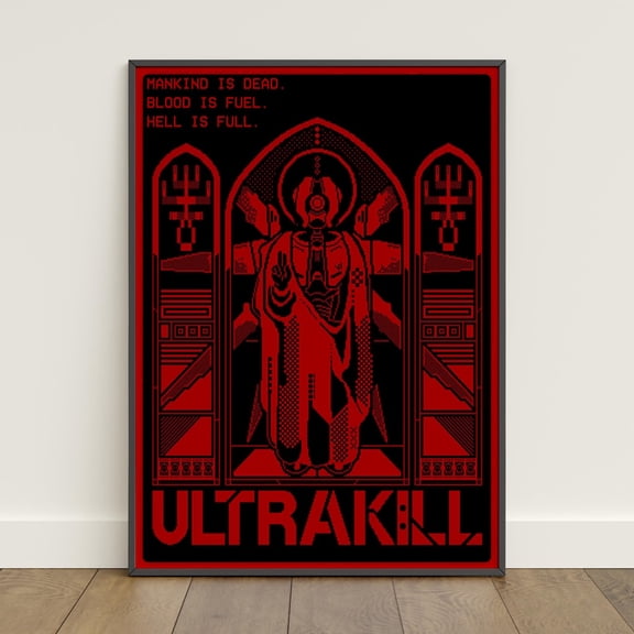 Ultrakill Poster, Fps Game Wall Art, Unframed Paper Poster 8x10in