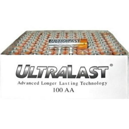 Ultralast ULA100AAB ULA100AAB Alkaline AA Batteries, 100 pk