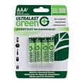 thumbnail image 1 of Ultralast ULGED4AAA Green Everyday Rechargeable 750mAh, 1.2V, Precharged AAA NiMH Batteries (4-Pack), 1 of 6