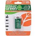 thumbnail image 1 of Ultralast ULGHP2AAA Green High-Power Rechargeables AAA NiMH Batteries, 2 pk, 1 of 2