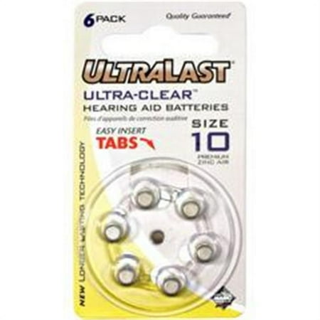 Ultralast Ultra-Clear Hearing Aid Batteries UL10HA