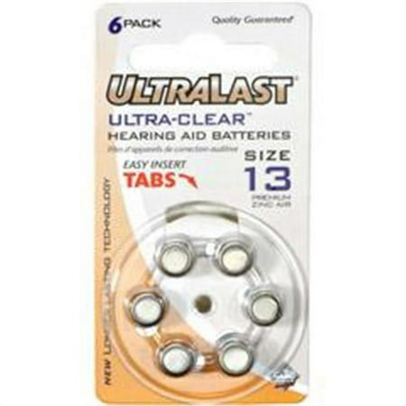 Ultralast Ultra-Clear Hearing Aid Batteries UL13HA