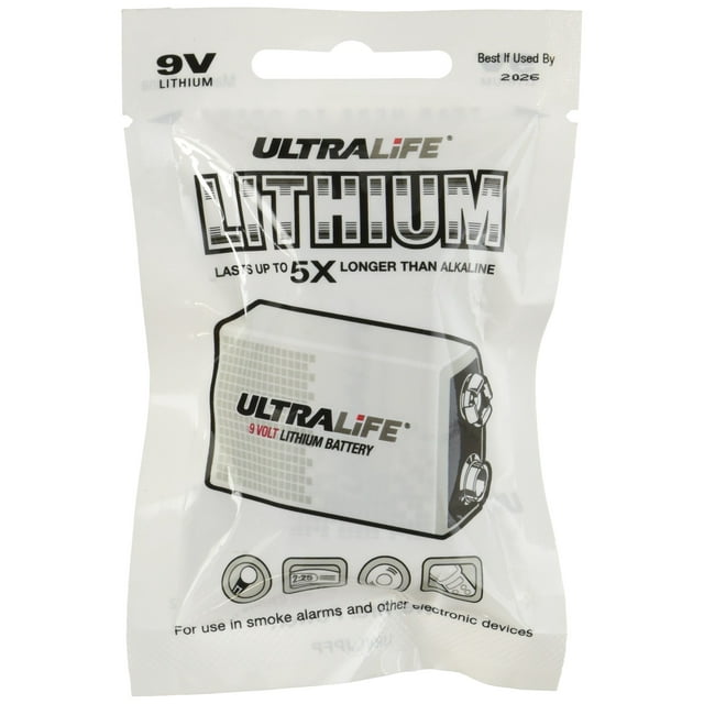 Ultralife U9VL-JPFP6 Long-Life 9V Lithium Battery