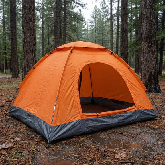 Ultralight 1-Person Outdoor Waterproof Dome Tent for Backpacking - Orange