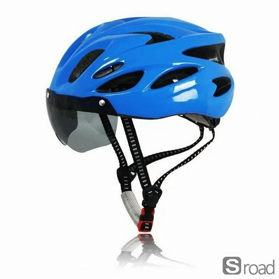 Ultralight Adult Bike Helmet With Magnetic Goggles - 18 Ventilation Holes Adjustable Cycling Helmet For Men Women Outdoor Sports Riding Safety Gear,blue