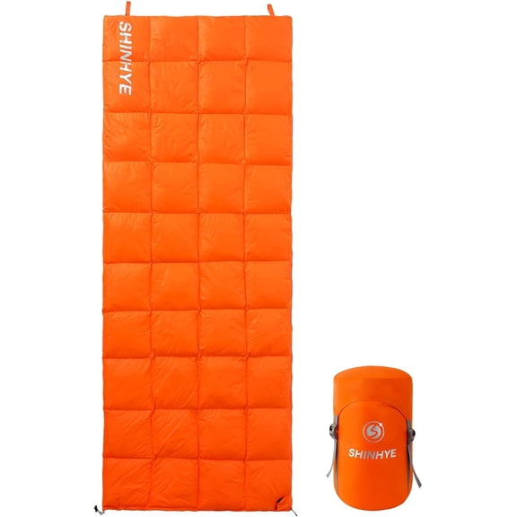 Ultralight Adult Sleeping Bag 500g Premium Duck Down - Waterproof & Compressible 3-Season Camping/Backpacking 40-59 with Compression Sack