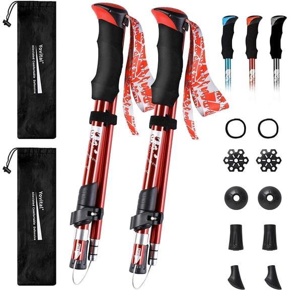 Ultralight Aluminum 7075 Expandable Trekking Poles with Quick Locks for Hiking, Camping, and Mountains