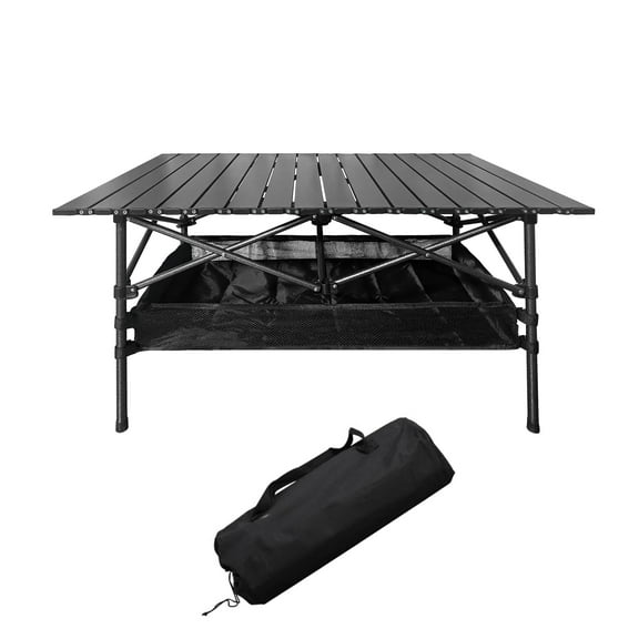 Ultralight Aluminum Foldable Camping Table - Portable Roll-Up Design with Carry Bag, for Indoor Outdoor Camping Beach Backyard BBQ Parties Picnic Patio