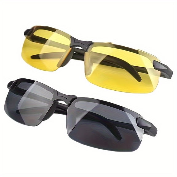 Ultralight Aurora Night Vision Driving Glasses Suitable for Men and Women-Anti-Glare, Half-Frame Design Ensures Safe Vision at Night