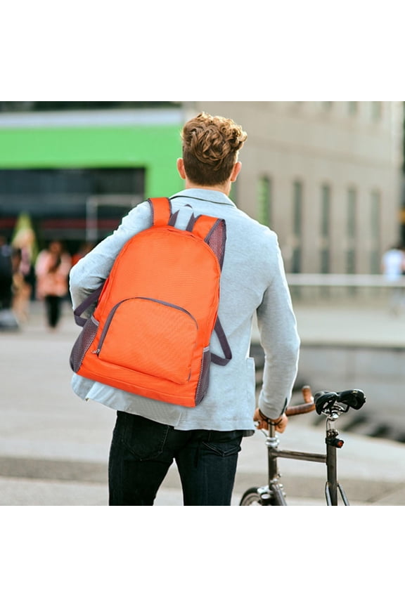Ultralight Backpack,Hiking Backpack,Foldable Backpack,Lightweight Foldable Backpack for Students,Lightweight and Foldable Backpack Student Backpack(Orange 16*13*5in)from QiwagFerng