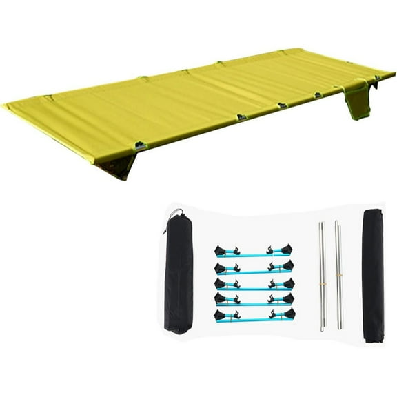 ‌Ultralight Backpacking Cot - 330lbs Weight Limit, Foldable Camp Bed for Outdoor/Travel, Grass Green‌