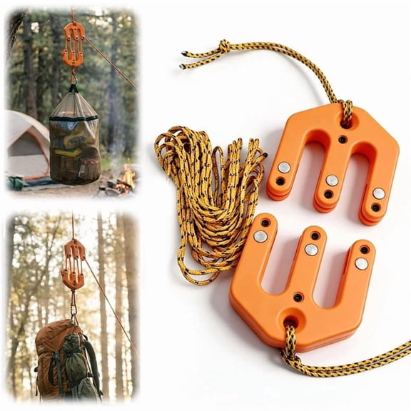 Ultralight Block and Tackle Pulley System,Portable Rope Hoist Tool for Solo Hunters to Lift Deer & Gear with Less Effort