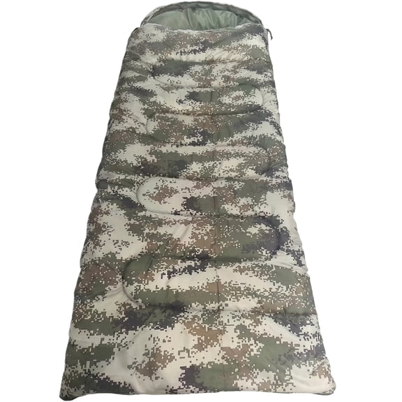 Ultralight Camouflage Camping Sleeping Bag,Thick Insulated Cotton Envelope Sleeping Bag,Waterproof Portable Rectangular Sleeping Bag for Adults Kids,Cold Weather Camping Hiking Fishing Emergency Use