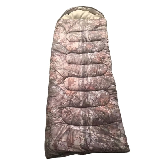 Ultralight Camouflage Camping Sleeping Bag,Thick Insulated Cotton Envelope Sleeping Bag,Waterproof Portable Rectangular Sleeping Bag for Adults Kids,Cold Weather Camping Hiking Fishing Emergency Use
