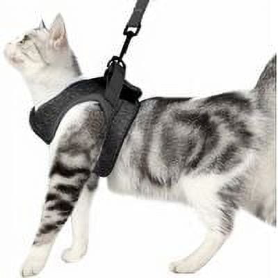 Ultralight Cat Harness and Leash Kitten Collar Soft and Comfortable Running Vest for Cats Leakproof Suitable for Puppies Rabbit Gray M
