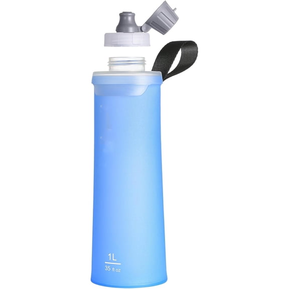 Ultralight Collapsible Water Bottle, Compatible with BeFree Water Filter Cartridge, Leakproof Foldable Water Bottle for Camping, Backpacking, Travel & Sports