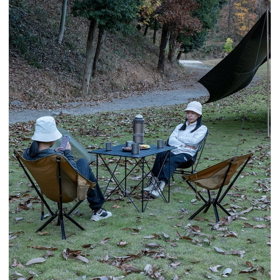 Ultralight Compact Camping Folding Table with Carry Bag (Reinforced Black - XL)