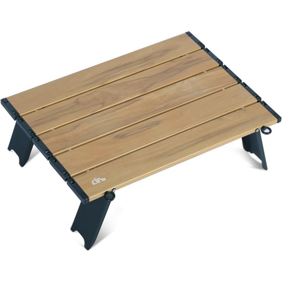 Ultralight Compact Mini Beach Picnic Folding Alu. Table with Carry Bag, Two Size (Nature - S)