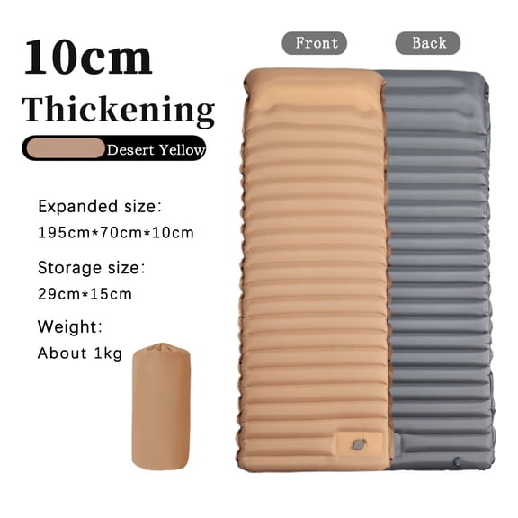 Ultralight Extra Thick 4Inch Camping Sleeping Pad with Built-In Pillow And Foot Pump Inflatable Sleeping Mat for Outdoor Camping