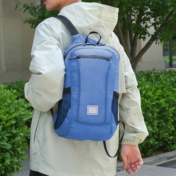 Ultralight Folding Backpack, Portable Daypack for Hiking and Travel, Water-resistant Nylon, Compact Carry-on, for Commuting and Gym, Blue, by FAJHHA
