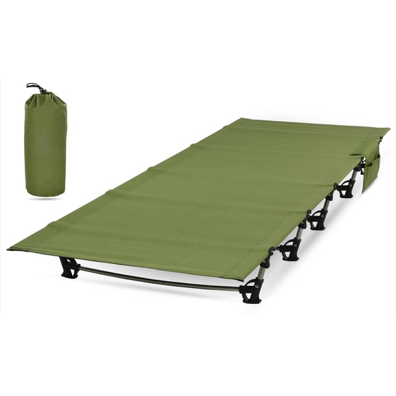 Ultralight Folding Camping Cot, Ripstop Nylon Portable Backpacking Bed with Aircraft Aluminum Frame, 275 LBS Capacity Compact Outdoor Sleeping Cot for Hiking Travel Guest Naps