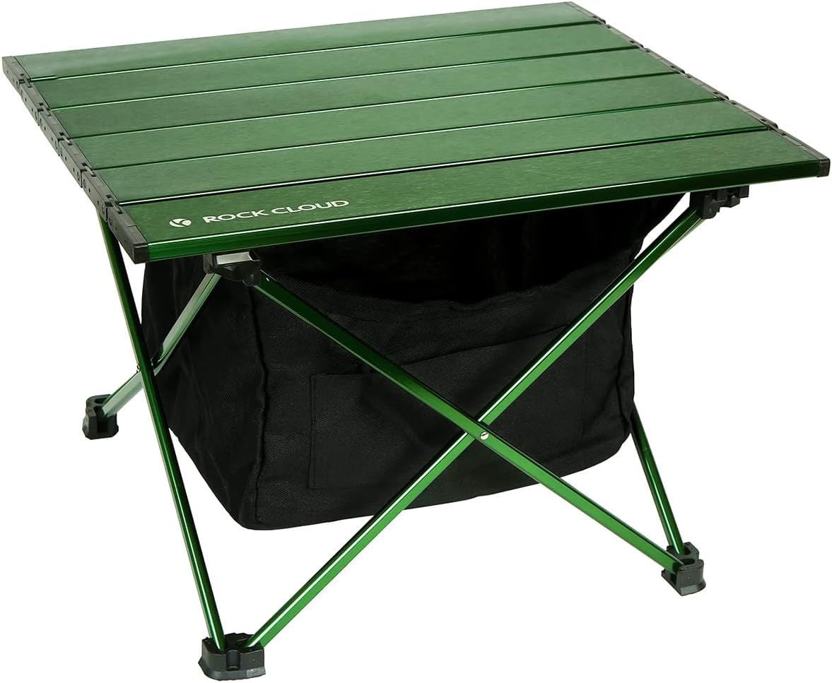 Ultralight Folding Camping Table, Aerospace Aluminum Backpacking Table with Detachable 600D Poly Storage Bag, Upgraded Nylon Hinges Supports 60 LBS for Hiking Fishing Picnic Beach