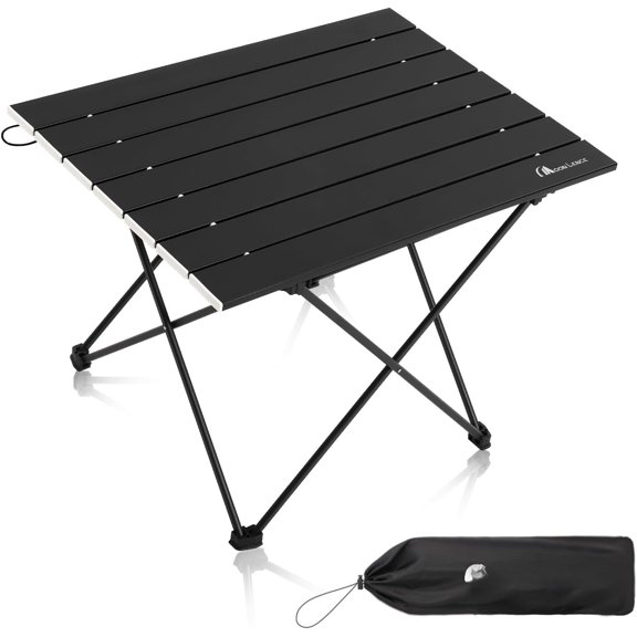 Ultralight Folding Camping Table, Compact,Portable with Carry Bag, for Outdoor Cooking, Picnic, Camp, Boat, Travel (Black - M)