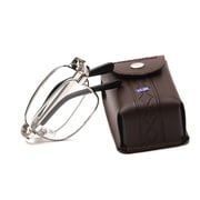 Ultralight Folding Reading Glasses for Men Women Pocket, Metal Frame Glasses Eyeglasses with Leather Cases, +300 D