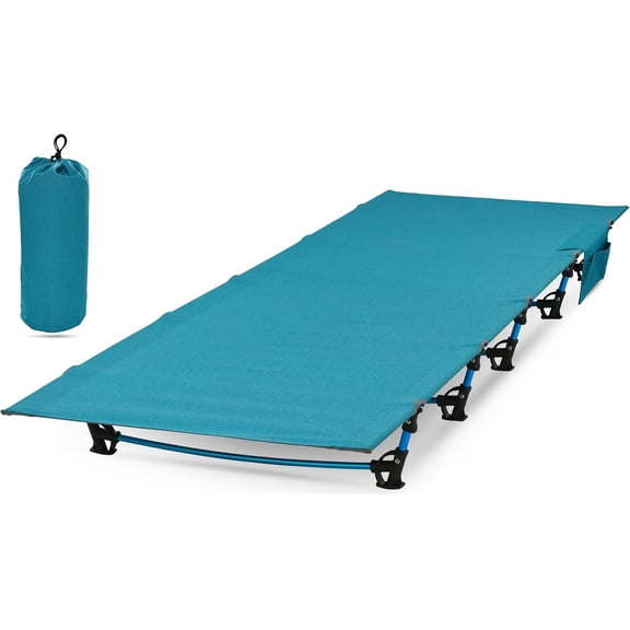 Ultralight Folding Tent Camping Cot Bed, Portable Compact for Outdoor Travel, Base Camp, Hiking, Mountaineering, Lightweight Backpacking (Green)