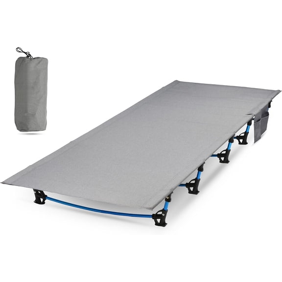 Ultralight Folding Tent Camping Cot Bed, Portable Compact for Outdoor Travel, Base Camp, Hiking, Mountaineering, Lightweight Backpacking (Grey)
