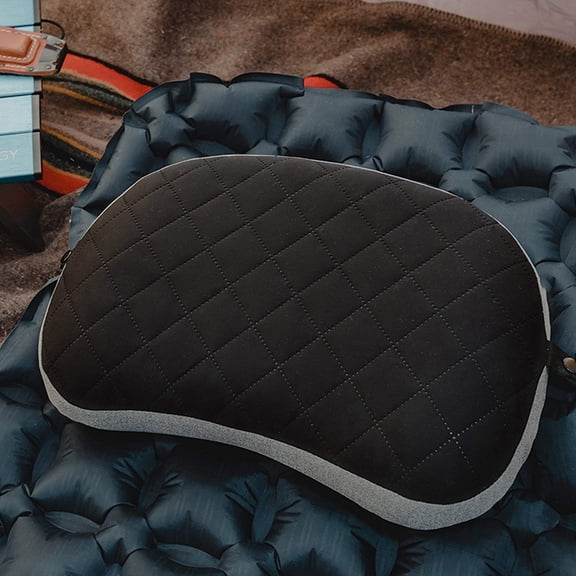 Ultralight Inflatable Camping Pillow with Soft Washable Cover, Compact Compressible Portable Travel Air Pillow(Grey)