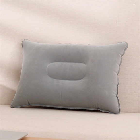 Ultralight Inflatable Pillow,13.6*9.5in Small Squared Flocked Fabric Air Pillow for Beach Hiking,Camping,Traveling,Napping,Desk Rest,Neck &Lumbar Support