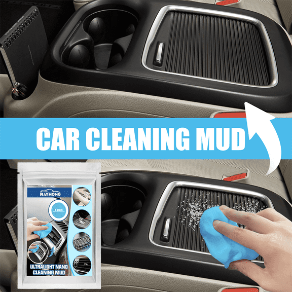 Ultralight Nano Cleaning Mud  Professional Multi-Surface Cleaner for Car Interiors & Electronics (Air Vents/Dashboards/Keyboards/Remotes), Nano-Technology Dust, Stain Removal, 3PCS Portable Kit