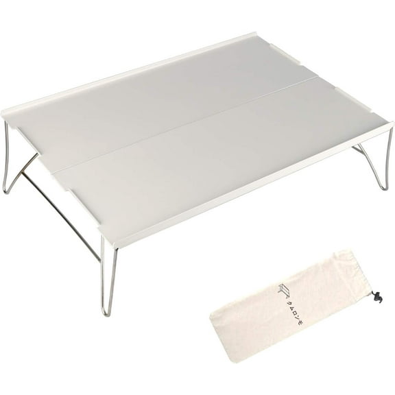 Ultralight Outdoor Folding Aluminium Camping Table Mini Size Easy Packable Pop-Up Edged Backpacking Picnic Table with Carry Bag for Home, Hiking, Camping, Mountaineering