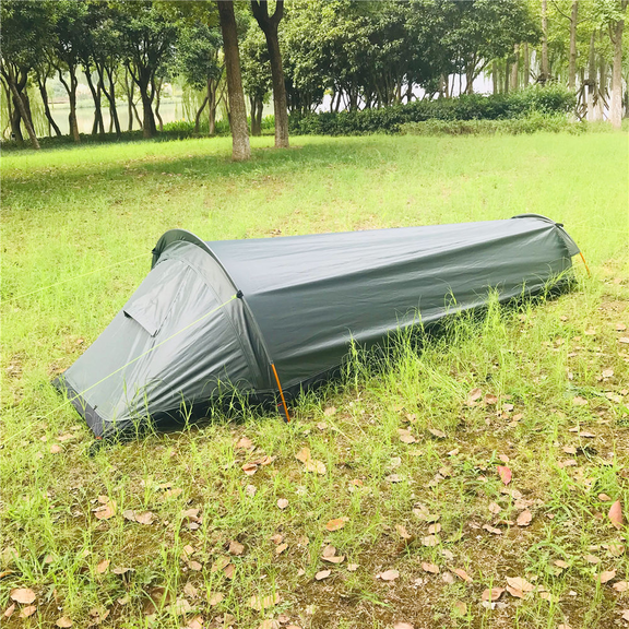 Ultralight Outdoor Gear T01, Camping Sleeping Bag Tent, Single-Person Hiking Camping Backpack Tent, Waterproof, Portable, and Easy-to-Set-Up Camping Tent, Green