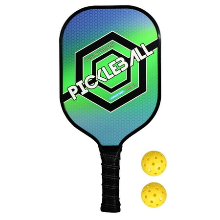 Ultralight Pickleball Paddle and Ball Set Carbon Fiber Surface Pickle Ball Racket 1 Paddles with 2 Balls